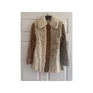 Genuine Suede Leather and Fur Coat